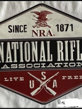Open Road Brands NRA National Rifle Association Red Black White Metal Wall Sign
